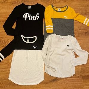 4 Victoria's Secret PINK Shirts sz S/XS